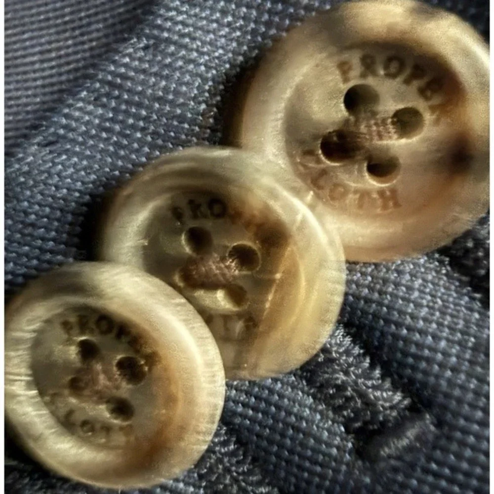 Proper Cloth Mens Navy Blue Wool Sharkskin Perennial Custom Fit‎ Blazer Jacket - Picture 3 of 6